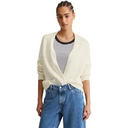 Cardigan MARC O'POLO DENIM, Damen, Gr. M, weiß (creamy weiß), Strick, Obermaterial: 100% Baumwolle, casual, Langarm, Strickjacken