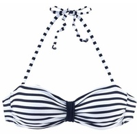 VENICE BEACH Bandeau-Bikini-Top Damen weiß-marine-gestreift Gr.34 Cup C/D