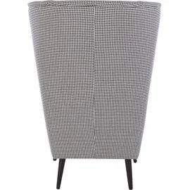 OTTO home Ohrensessel Salla Fellimitat 78 x 118 x 94 cm Schwarz mit Hocker