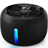 SIBAYS Trinkbrunnen für Katze - 3.5L Katzenbrunnen mit 25dB Ultraleise Pumpe & LED-Fenster - Trinkbrunnen für Hunde mit 2 Aktivkohlefilter, BPA-frei Katzentrinkbrunnen, Tiefenfilterung, FS77 (BK)