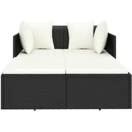 vidaXL Sonnenliege mit Kissen 182 x 118 x 63 cm Schwarz