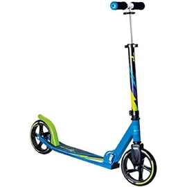 Muuwmi Aluminium Scooter Tretroller 205 mm ABEC 7 GS-Geprüft Höhenverstellbar XL-Deck Grün-Blau-Schwarz