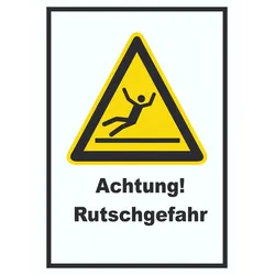 Achtung Rutschgefahr A4 (210x297mm) Schild