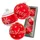 Krebs Glas Lauscha Christbaumkugeln Weihnachtskugeln Glas Ø 8 cm 3 Stück rot matt/weiß
