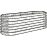 vidaXL Hochbeet Pulverbeschichteter Stahl 114 x 40 x 36 cm Silber
