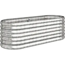 vidaXL Hochbeet Pulverbeschichteter Stahl 114 x 40 x 36 cm Silber