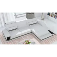 JVmoebel Ecksofa Ecksofa Wohnlandschaft Sofa +USB Eck Garnitur Leder Textil Stoff, 1 Teile, Made in Europa weiß