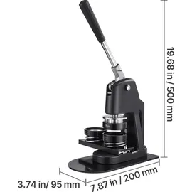 Vevor Buttonmaschine Knopfmachermaschine Badge Punch Press 32/58 / 75 mm, Pinmaker mit 300 Buttonteilen & Kreisschneider & Zauberbuch & verstärkter ergonomischer Griff, DIY Badge Machine schwarz