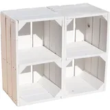 Kistenkolli Altes Land 2er set Regalkiste Hilde weiß mit Mittelbrett