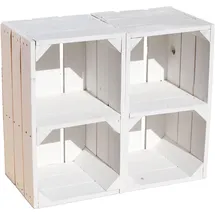 Kistenkolli Altes Land 2er set Regalkiste Hilde weiß mit Mittelbrett