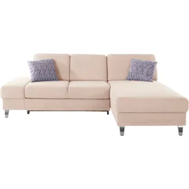 sit&more Ecksofa SIT & MORE "Clio L-Form", beige (creme), B:246cm H:89cm T:165cm, Sofas, Ecksofa, wahlweise mit Bettfunktion oder Vorziehsitz und Bettkasten, Federkern