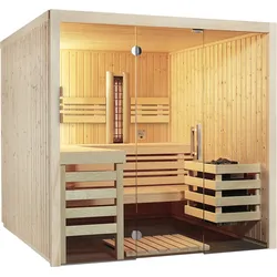 Infraworld Sauna Panorama Complete 160 Fichte - 75 mm Multifunktionssauna Ohne Ofen/Steuerung