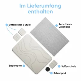 Björn&Schiller Duschvorleger Weiß 60 x 39 cm