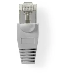 Nedis RJ45-Stecker - Stecker - Solid UTP CAT5 - Gerade - Vergoldet - 10 Stück - PVC - Grau / Transparent - Box