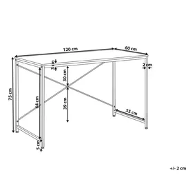 Beliani Schreibtisch ANDASTE Weiß 120 cm 60 cm