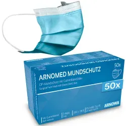 ARNOMED Mundschutz, TYP IIR, 3-lagig 402-BL , 1 Karton = 40 Packungen à 50 Stück, Farbe: blau