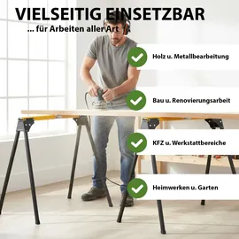 Trutzholm Arbeitsbock Stahl pulverbeschichtet 76 cm Arbeitshöhe gelb/schwarz