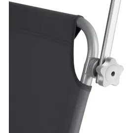 Tectake Gartenliege Viktoria 190 x 68 x 28 cm schwarz inkl. Sonnendach klappbar