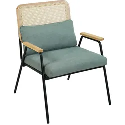 SVITA THEA Loungesessel Rattansessel Retrosessel Rattan Grün