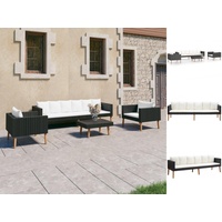 vidaXL Garten-Lounge-Set 4-tlg. schwarz 3059332