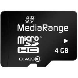MediaRange MR956 microSDHC Class 10 + SD-Adapter 4 GB