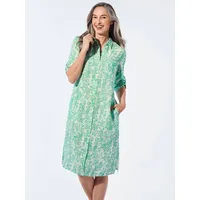 GOLDNER Kleid Sommerkleid Gemustert Grün/Weiß 42
