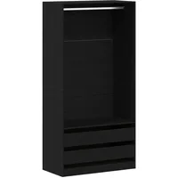 VidaXL Kleiderschrank in Schwarz und Eiche, 100x50x200 cm, aus