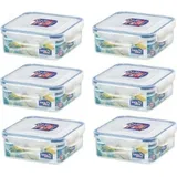 Lock & Lock Frischhaltebox, quadratisch, 870 ml, 6 Stück