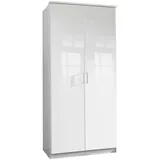 MID.YOU Kleiderschrank , Weiß, Weiß hochglanz , Holzwerkstoff , 1 Fächer , 91x199x58 cm , BQ - Bündnis für Qualität, Made in Germany, DIN EN ISO 9001 , in verschiedenen Größen erhältlich , Schlafzimmer, Kleiderschränke, Drehtürenschränke