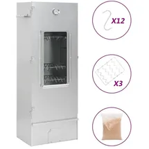 vidaXL Räucherofen mit Holzspänen Verzinkter Stahl 364743