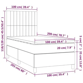 vidaXL Boxspringbett 100 x 200 cm Schwarz