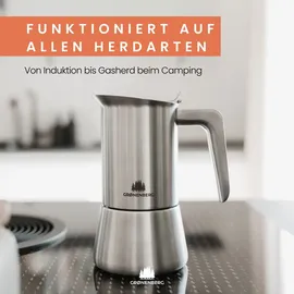 Groenenberg Espressokocher 0,2 l 4 Tassen Schwarz/Silber