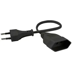 Sygonix SY-5044230 Strom Verlängerungskabel Schwarz 0.20 m