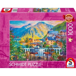Schmidt Spiele Puzzle 1000 Teile Puzzle Malerisches Hallstatt 59766, 1000 Puzzleteile