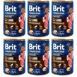 BRIT Premium by Nature Lamm und Buchweizen 6x400 g natürliches Hundefutter