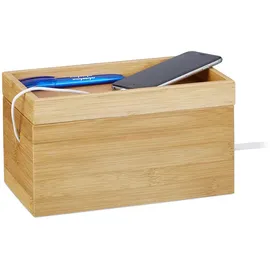 Relaxdays Kabelbox 26 x 14 x 14 cm 1-tlg. braun
