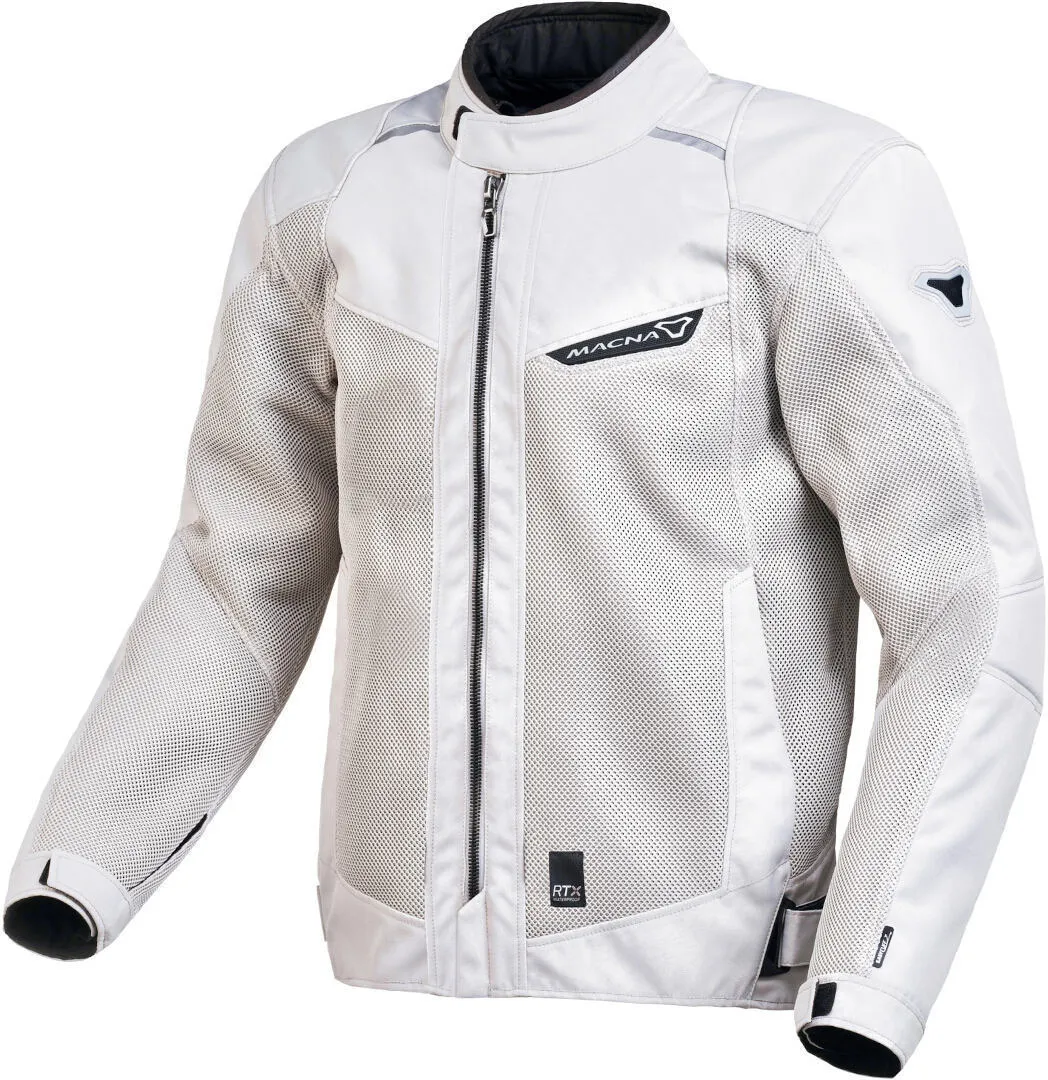 Macna Empire waterdichte motorfiets textiel jas, grijs, 2XL Voorman