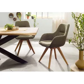 Massivmoebel24 Drehstuhl Tacoma Polyester grün