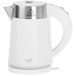 Adler AD 1372 White Wasserkocher 0,6L Weiß 800 W 360° Drehbarer Sockel Wasserkessel Kanne Tee
