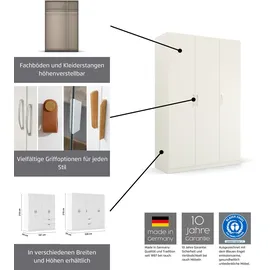 Rauch Skandi by Quadra Spin Schlafzimmerschrank", grau 6-TRG., inkl. 3 Kleiderstangen, 3 Einlegeböden, 2 Schubkästen, BxHxT 271x210x54 cm