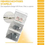 18-teiliges Schuhregal, Stapelbare Schuhboxen Bis Größe 45, Magnetische Türen, Kunststoff, 28 X 36 X 21 Cm.