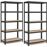 Songmics Schwerlastregal 5 Ablagen Stahl 40 x 90 x 180 cm schwarz