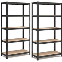 Songmics Schwerlastregal 5 Ablagen Stahl 40 x 90 x 180 cm schwarz