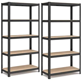 Songmics Schwerlastregal 5 Ablagen Stahl 40 x 90 x 180 cm schwarz