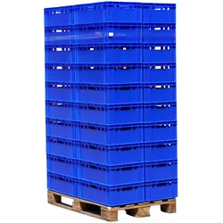 Palette E2 Kisten 60x40x20 cm Fleischkiste Lagerkiste Metzgerkiste - 40 Stück in blau