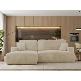 MKS Ecksofa, OVO L Creme Plüsch, - Links Seite