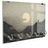 DEQORI Schlüsselbrett 'Linien der Zweisamkeit', (1 St), Schlüsselhalter Schlüssel Haken Schlüsselboard modern Schlüsselleiste schwarz