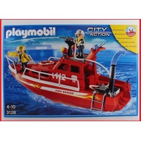 Playmobil 3128 Feuerlöschboot mit Pumpe Schiff Feuerwehr Feuerwehrboot EOL NEU