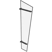 Vordach Seitenteil Hagen, Seitenwand aus Aluminium und Glas, Anthrazit, 30,5 x 60 x 185 cm, individuell konfigurierbar