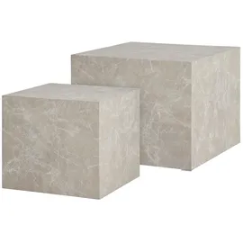 House Nordic Beistelltisch-Set 2-teilig PRAGUE, Braun - MDF